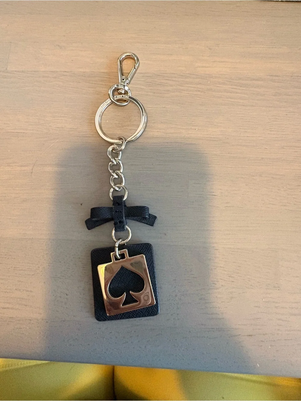 kate spade Black and Gold Spade Charm Keychain